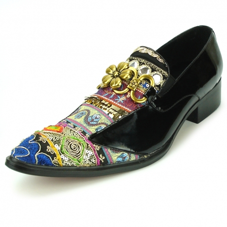 FI-7237 Black - Multicolor Slip on Fiesso by Aurelio Garcia