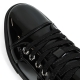 FI-2415-2 Black Patent Lace up Low Cut Leather Sneaker