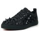 FI-2429 Black Glitter Black Spikes Low Cut Sneaker Encore by Fiesso